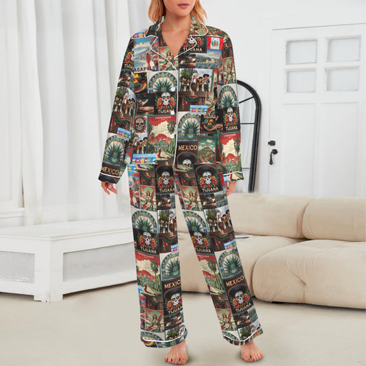 Colores De Mexico Destination Mexico Satin Pajamas