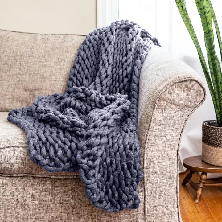 Chunky Knit Throw choice of colors