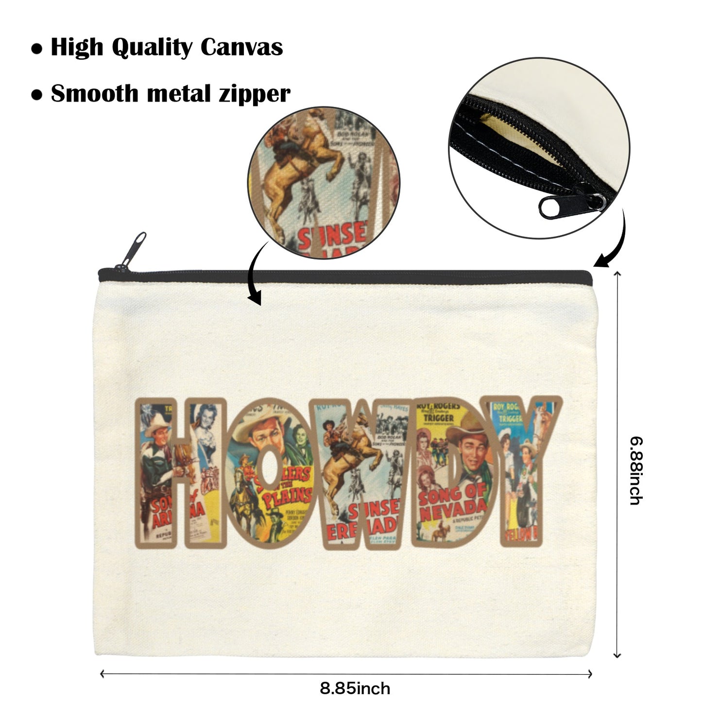 Vintag Howdy Cosmetic Bag Pack of 5 Made in America