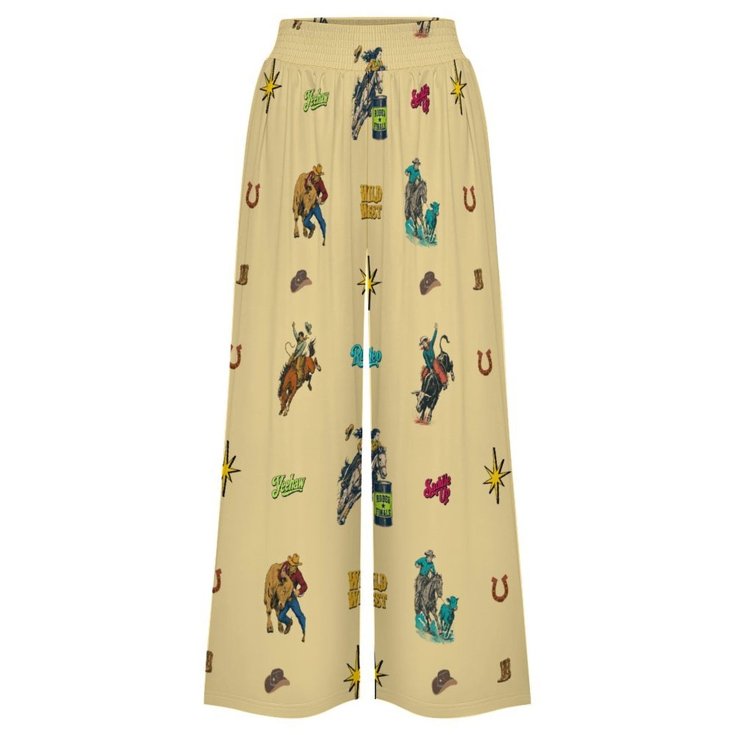 Baha Ranch The Last Roundup Rodeo High Waisted Wide Leg Pants