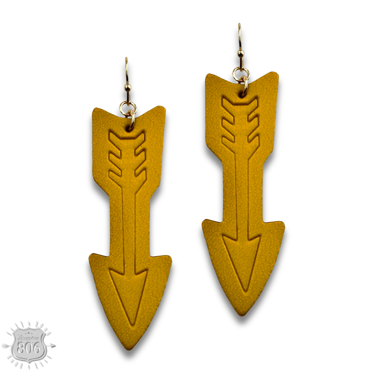 Pink Panache Embossed leather arrow earring - LC