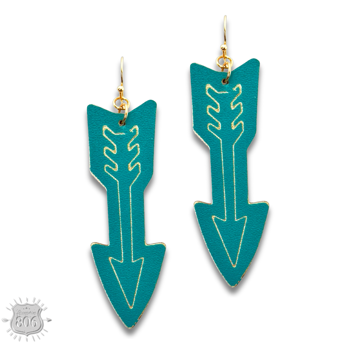Pink Panache Embossed leather arrow earring - LC