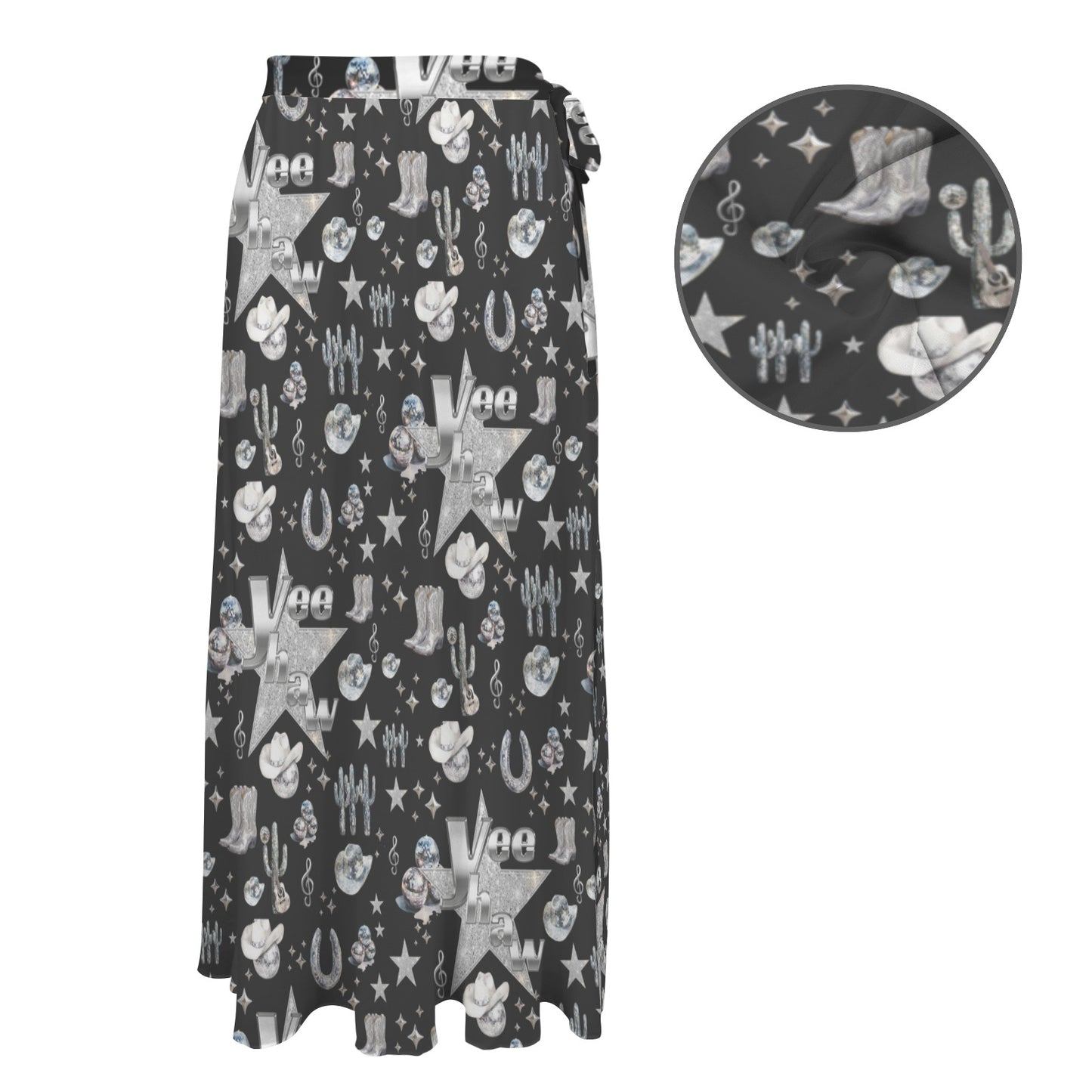 Baha Ranch Rhinestone Cowgirl Beach Swim Skirt Coverup