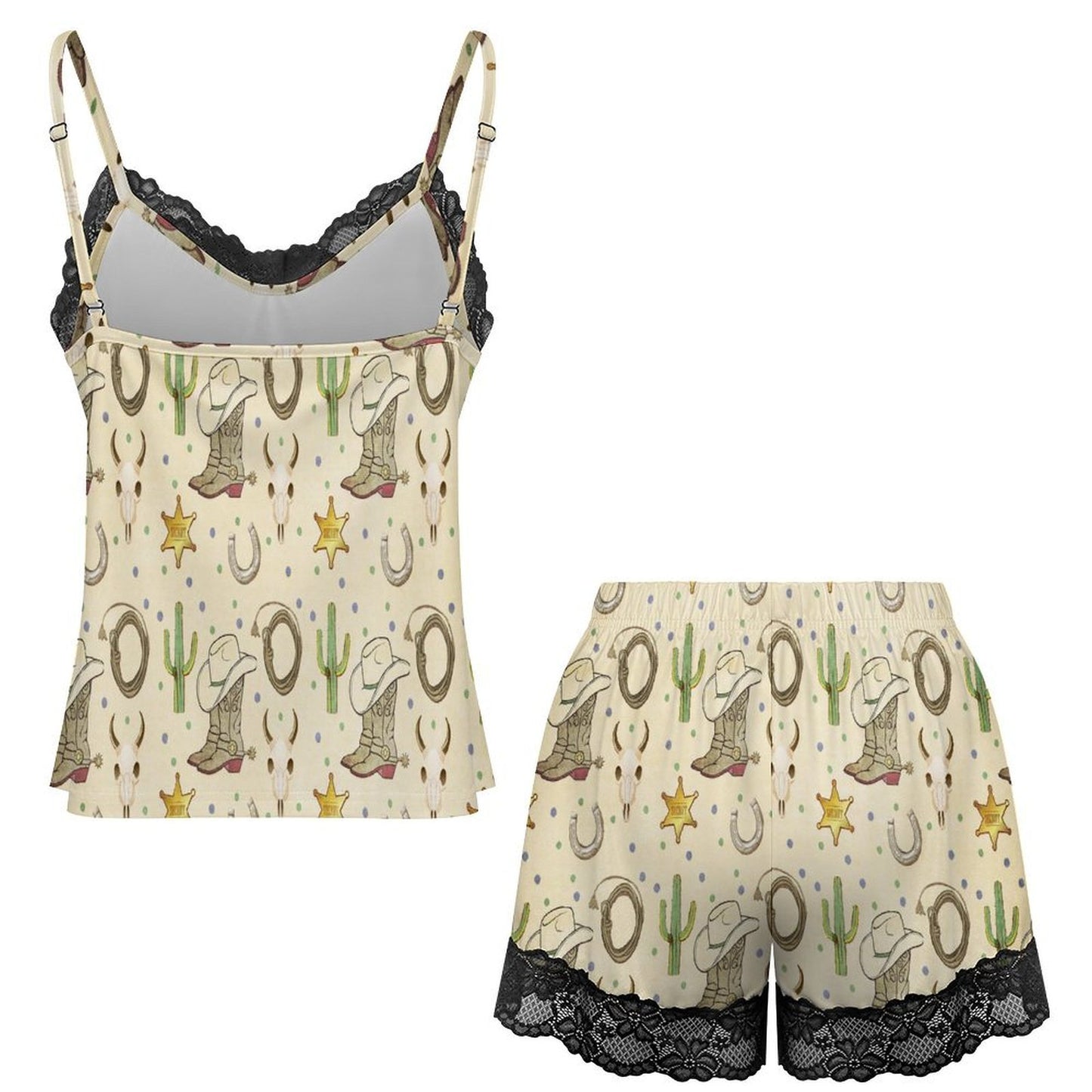 Baha Ranch Little Bit of Western Lace Pajama Set