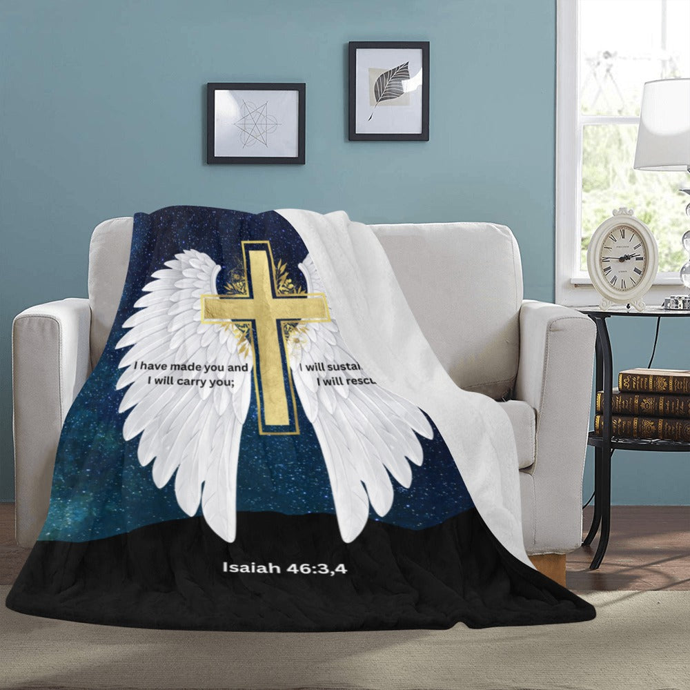I Will Rescue You Angel Wings Throw Blanket 60" x 80" Made in America