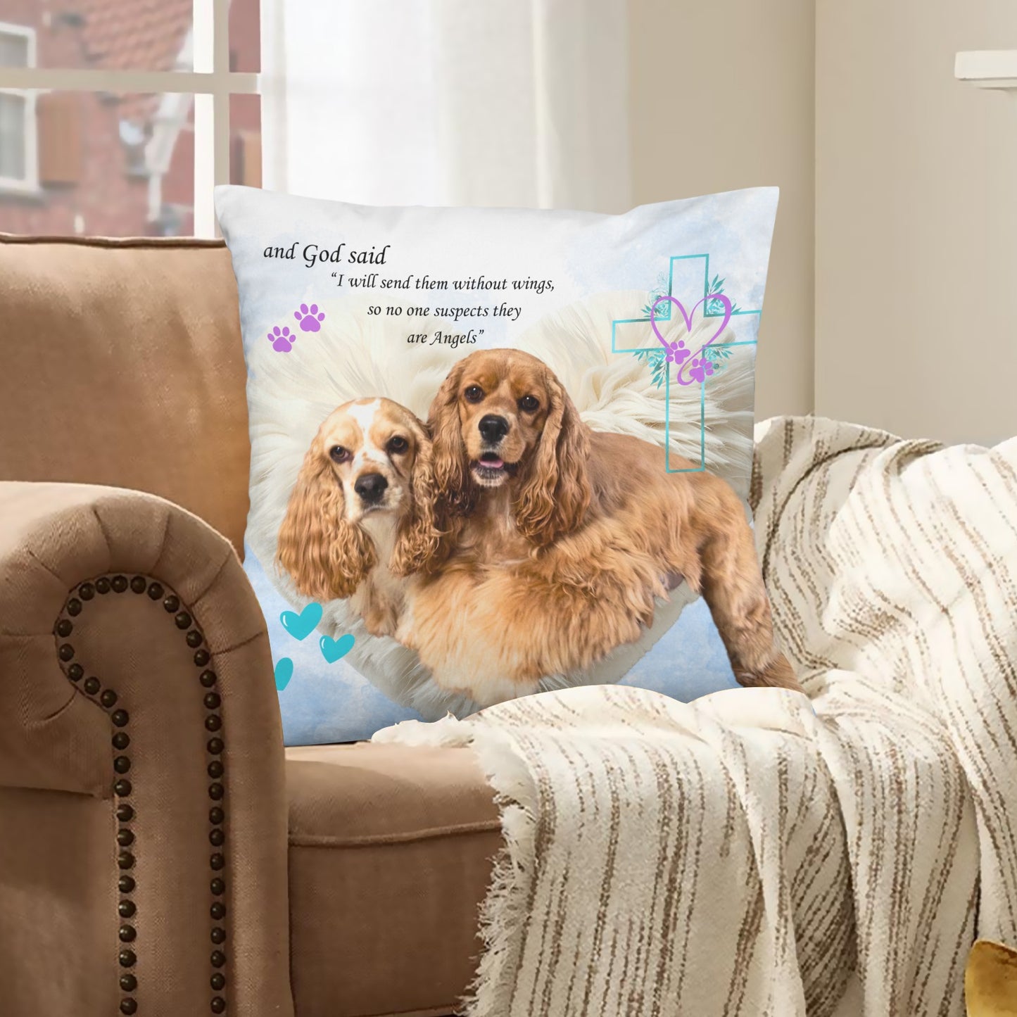 Baha Ranch Angel Pet Rainbow Bridge Custom Pillow Case Made in America