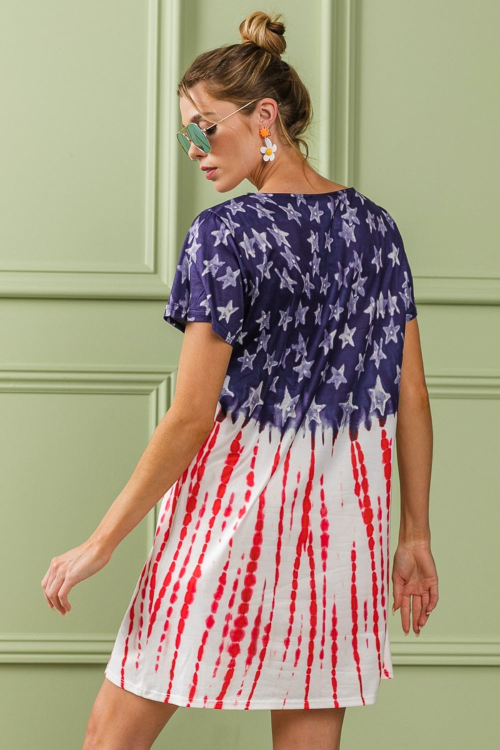 BiBi American Flag Theme Tee Shirt Dress