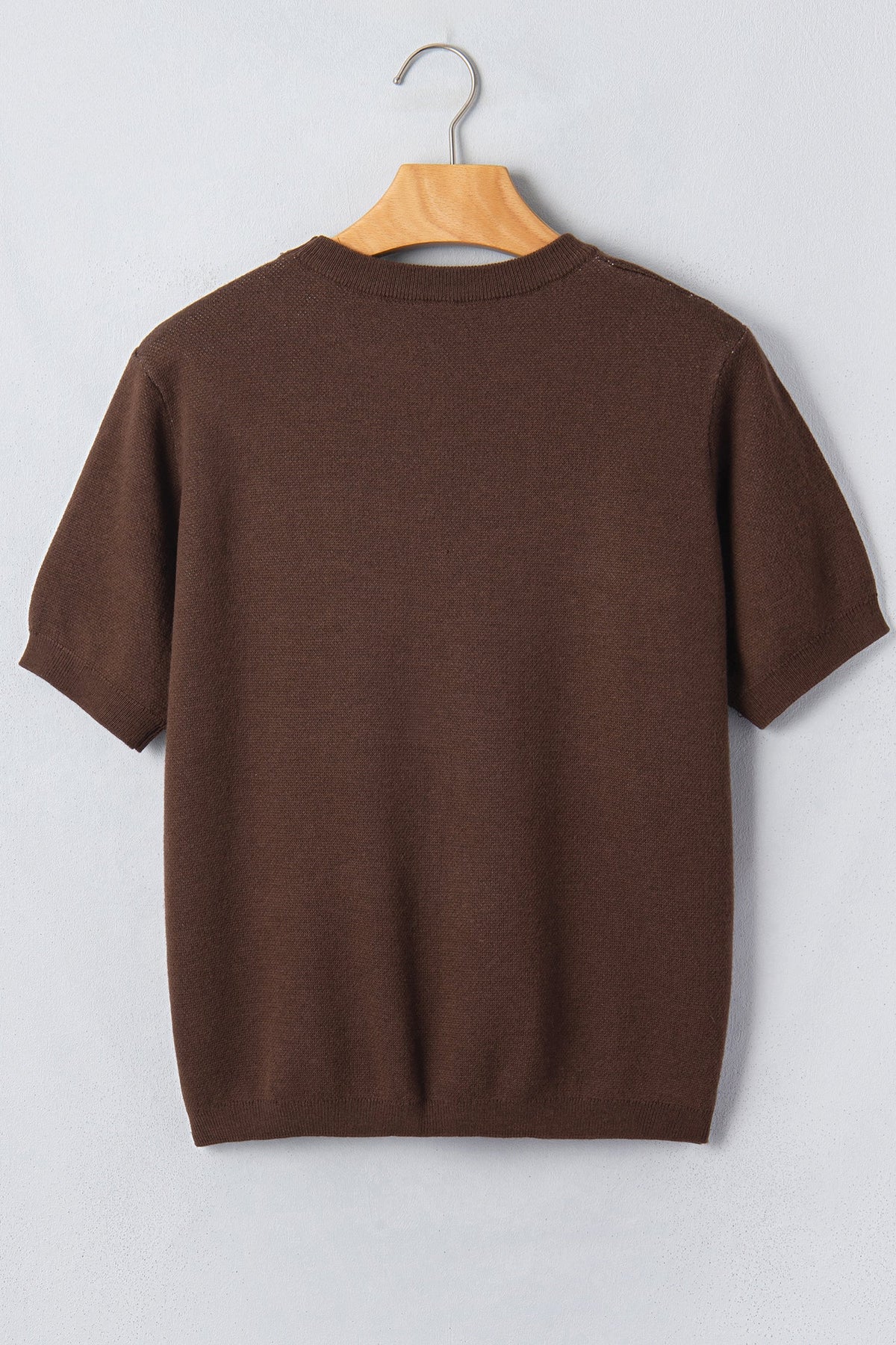 Western Geometric Short Sleeve Sweater Knit Top