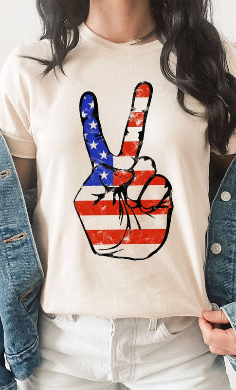 American Peace Sign Graphic Tee choice of colors