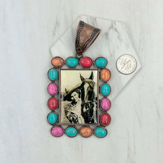 Vintage Cowgirl Cowboy Pendant