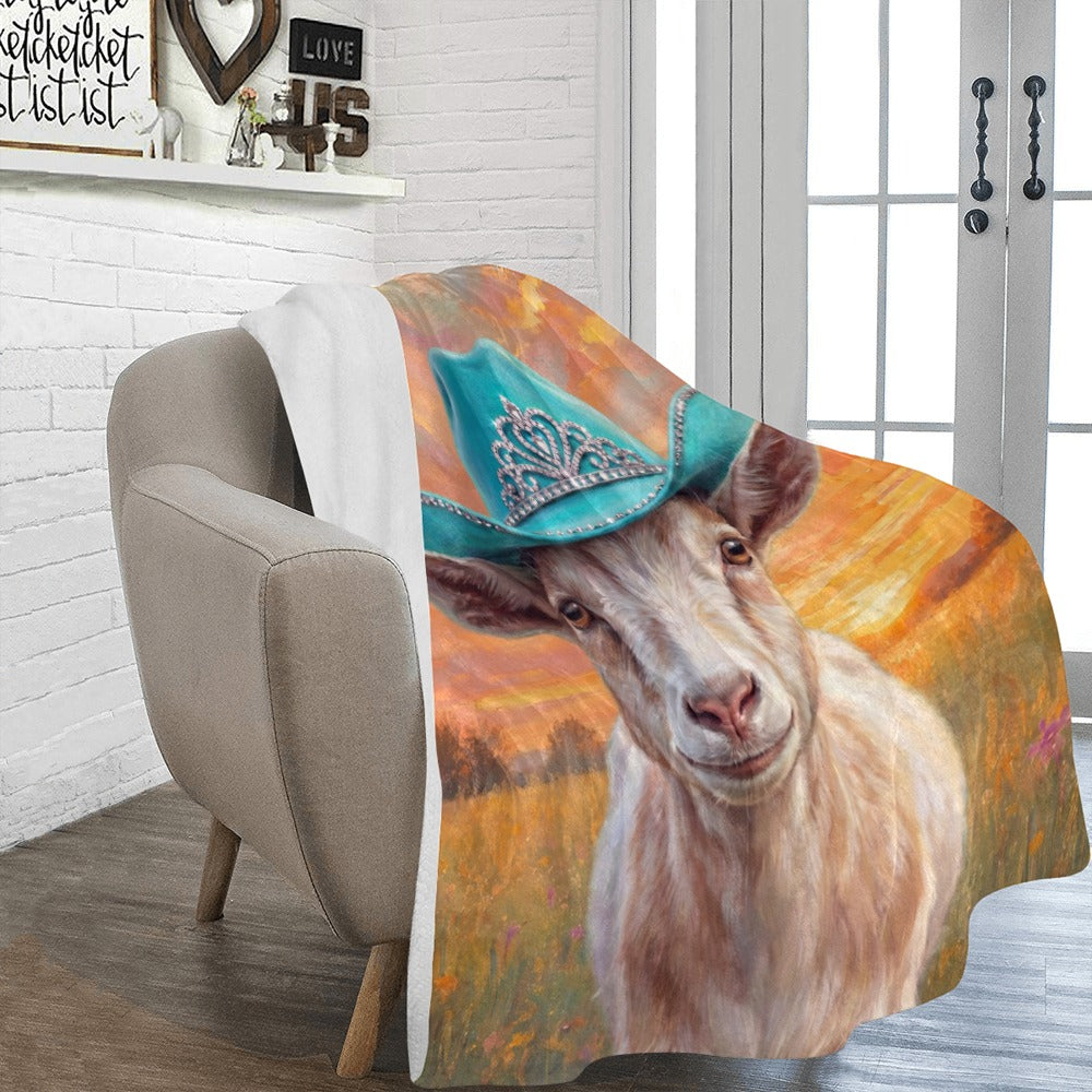 Rhinestone Cowgirl Goat Ultra Soft Minky Fleece Throw Blanket 60" x 80" Made in America