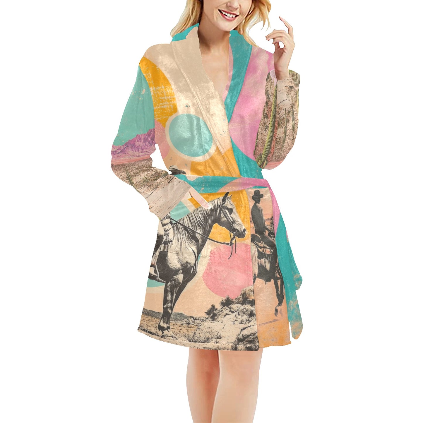 Baha Ranch Retro Pop Western Bath Robe