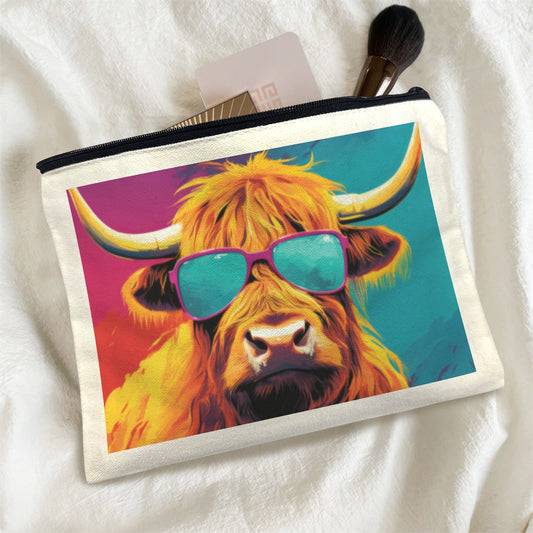 Cool Highland Cow Cosmetic Bag Pack of 5 Made in America