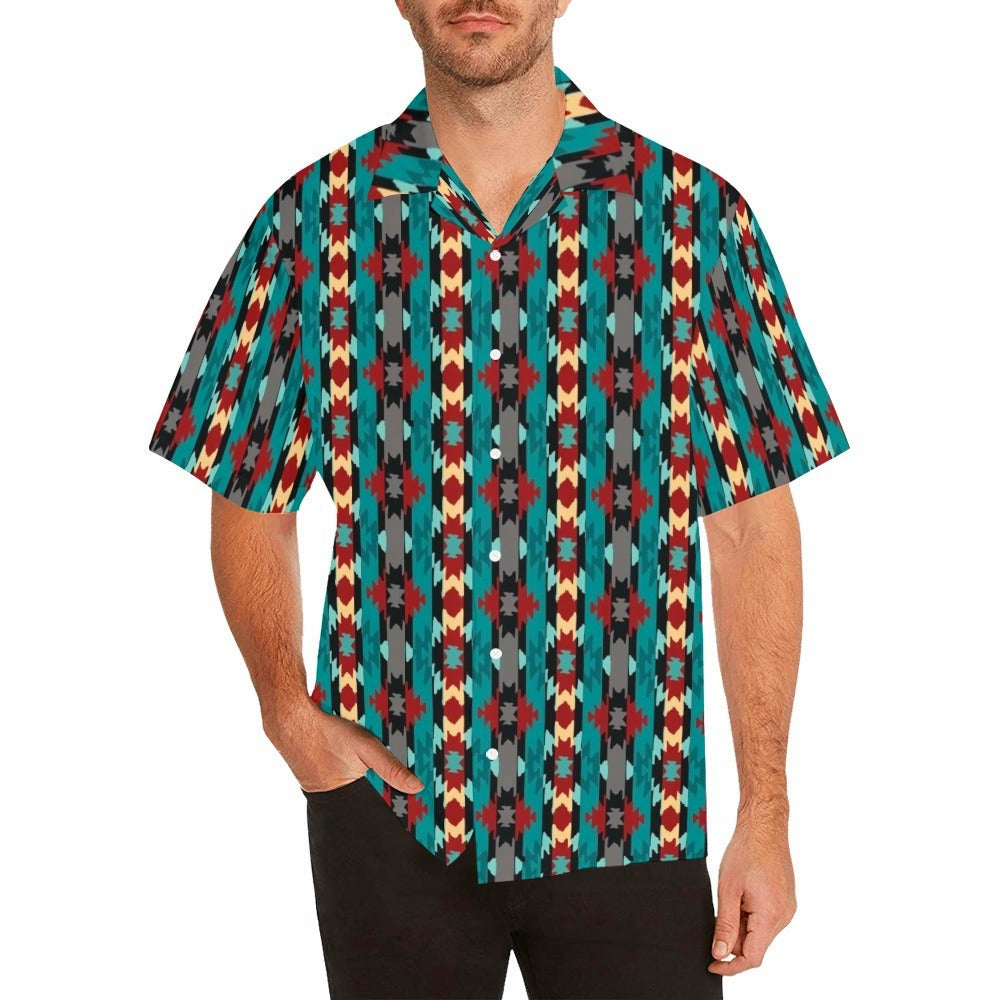 Jade Aztec Men's Western Camp Shirt