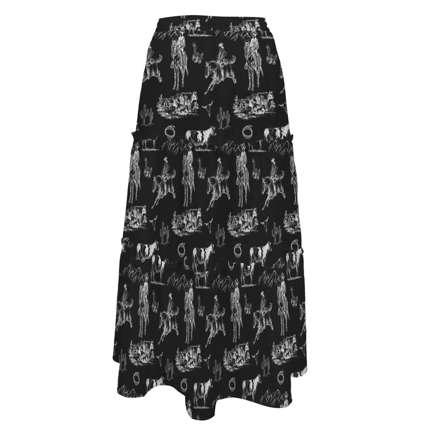 Baha Ranch Ranch Life Western Tiered Prairie Maxi Skirt