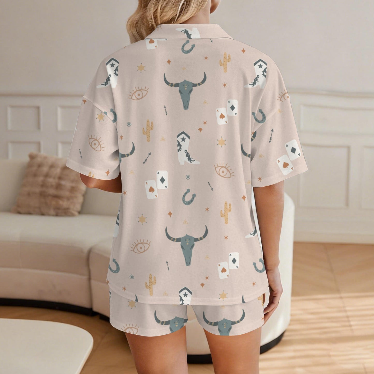 Baha Ranch Bulls & Boots Women's Pajama Set Made in America