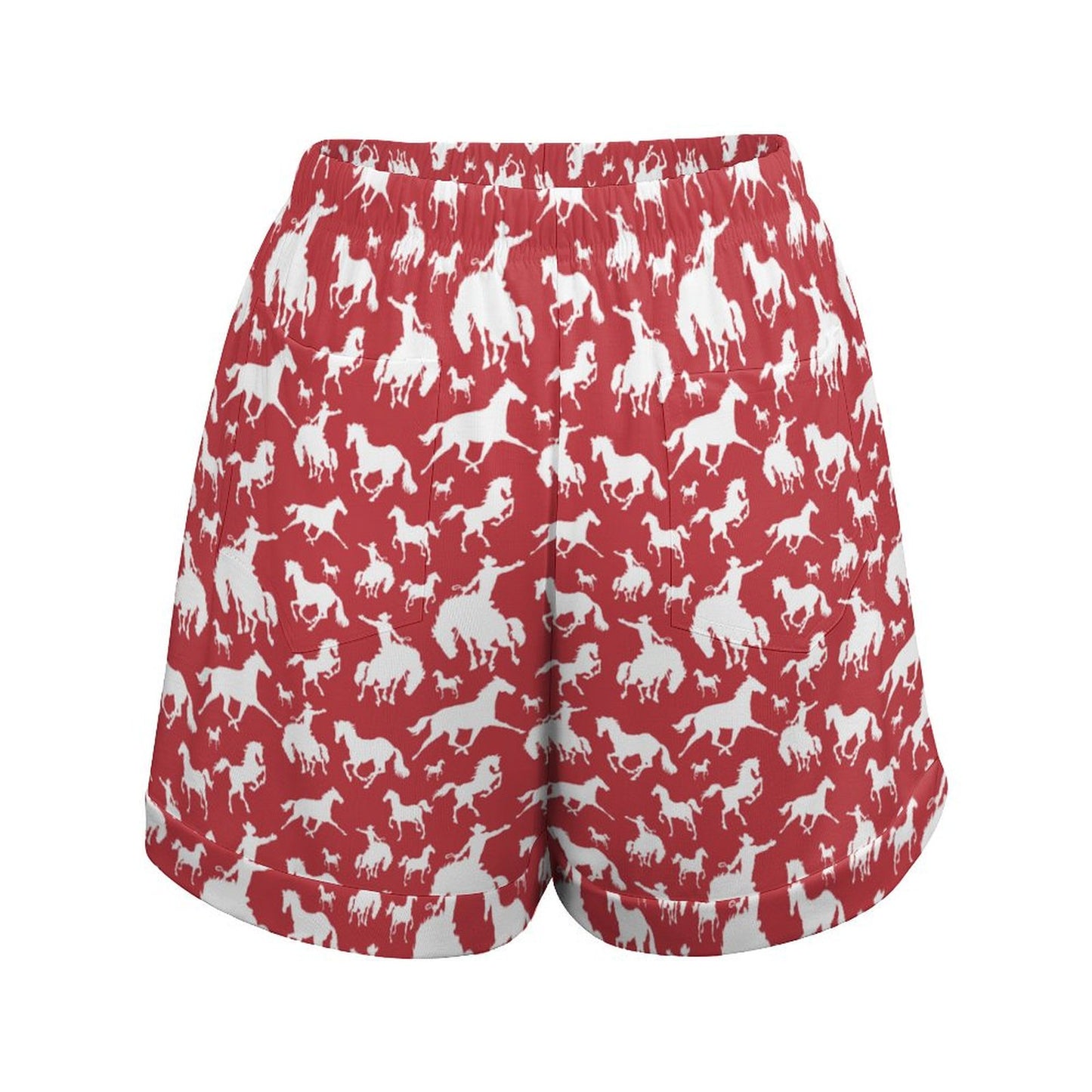 Baha Ranch Red Rodeo Drawstring Shorts