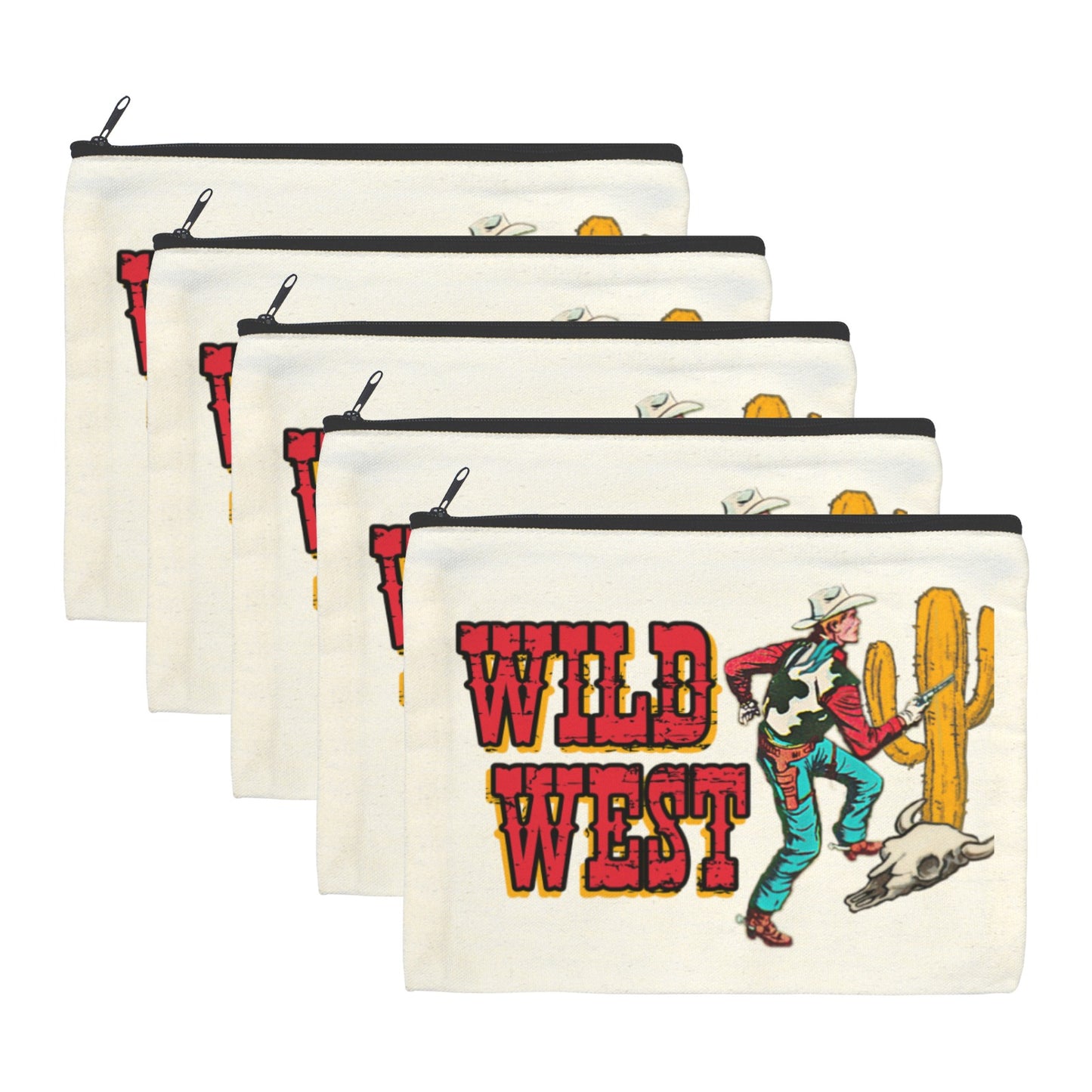 Wild West Cowboy Cosmetic Bag Pack of 5 Made in America