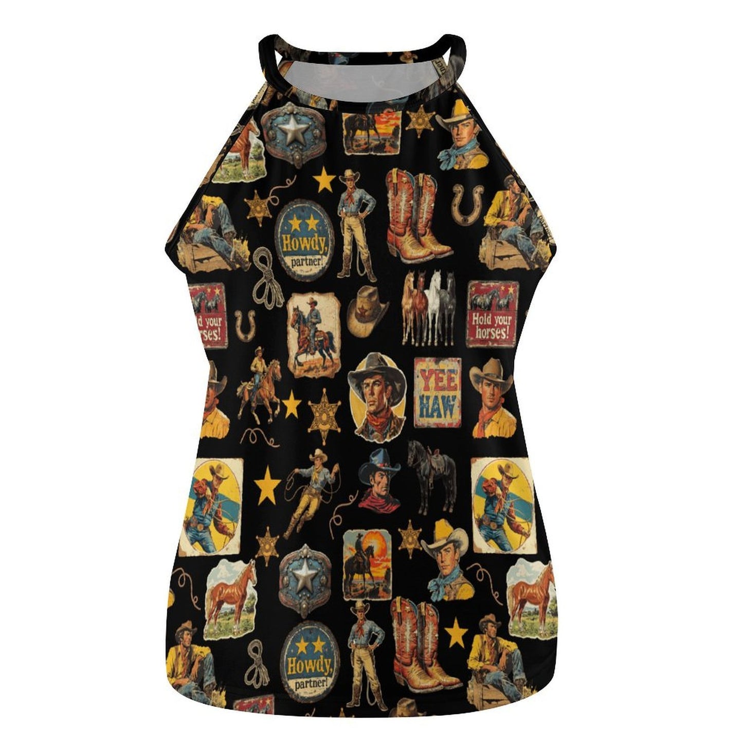 Baha Ranch Vintage Cowboy Collage Western Tank Top