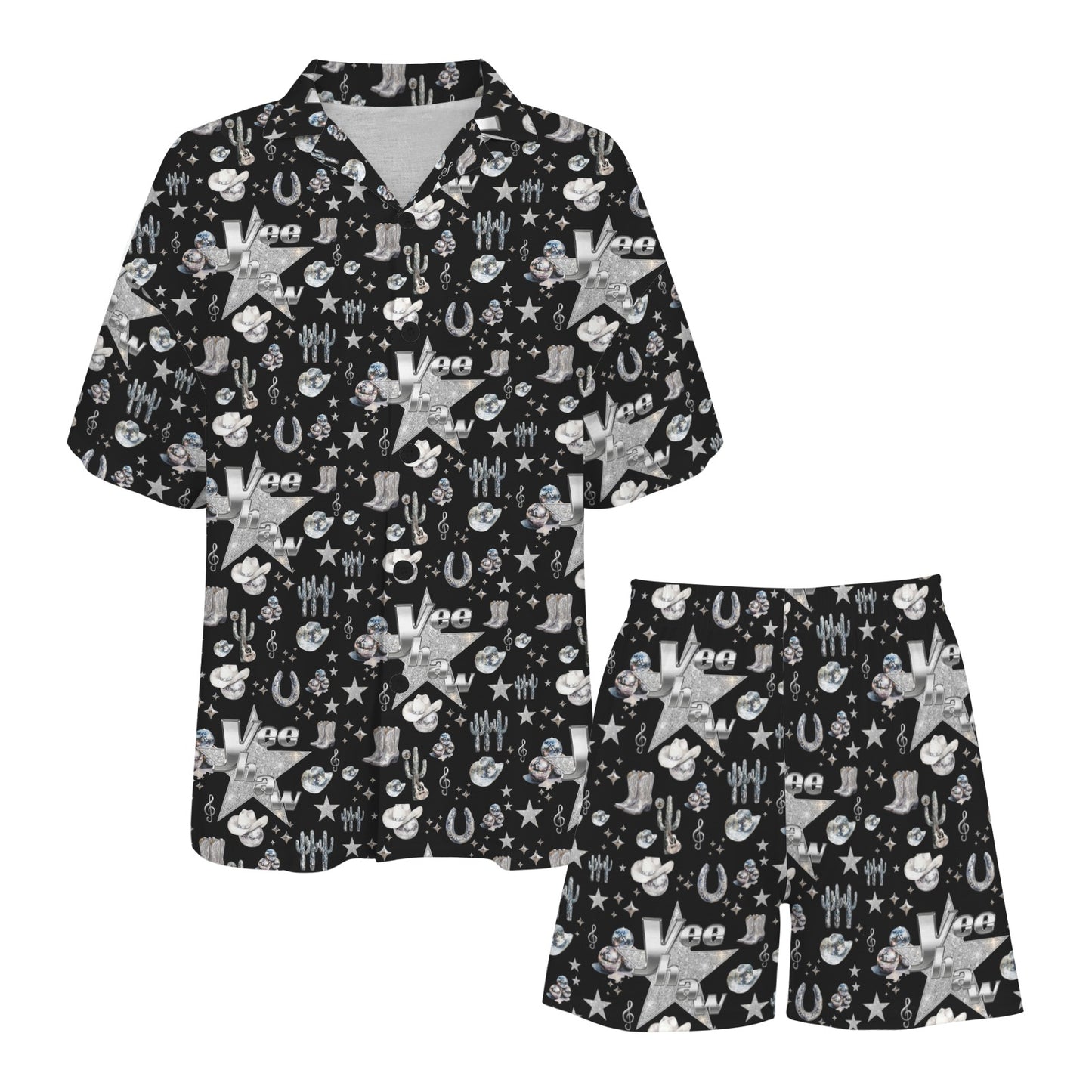 Baha Ranch Rhinestone Cowgirl Pajama Set Made in America