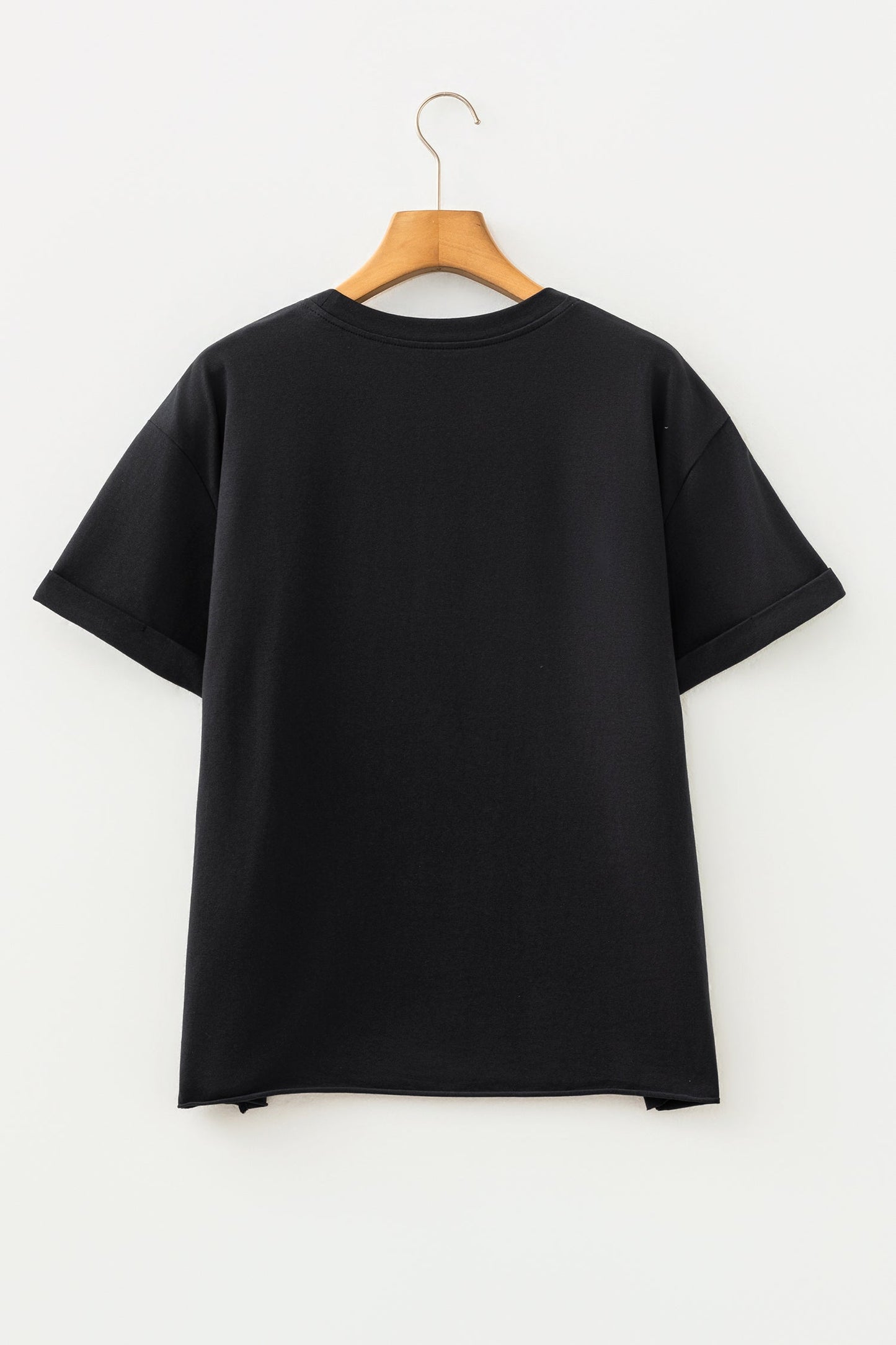 Camo Game Day Letter Graphic Round Neck T-Shirt