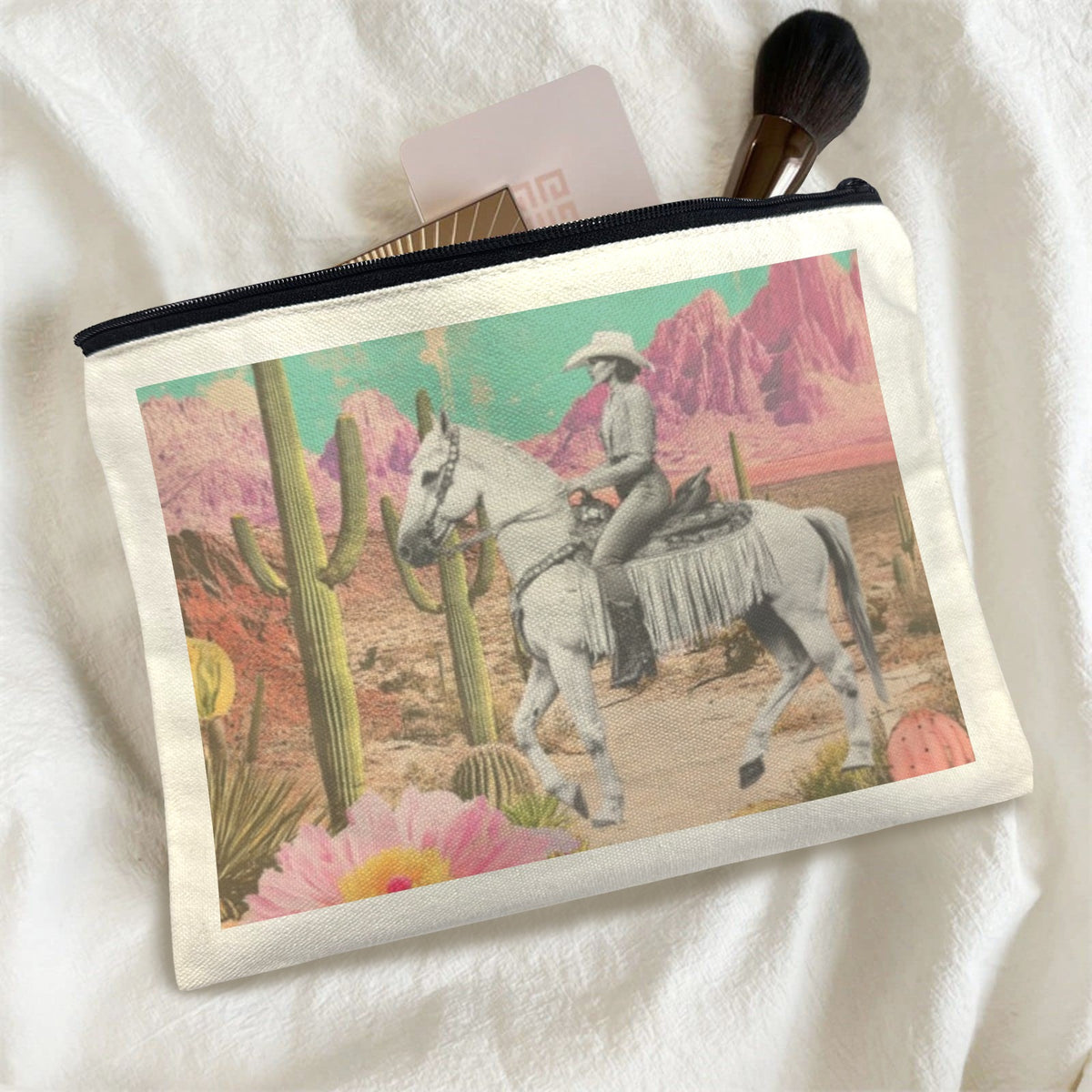 Cowgirl Pack of 5 bags Cosmetic Bag Desert Cowgirl Made in America