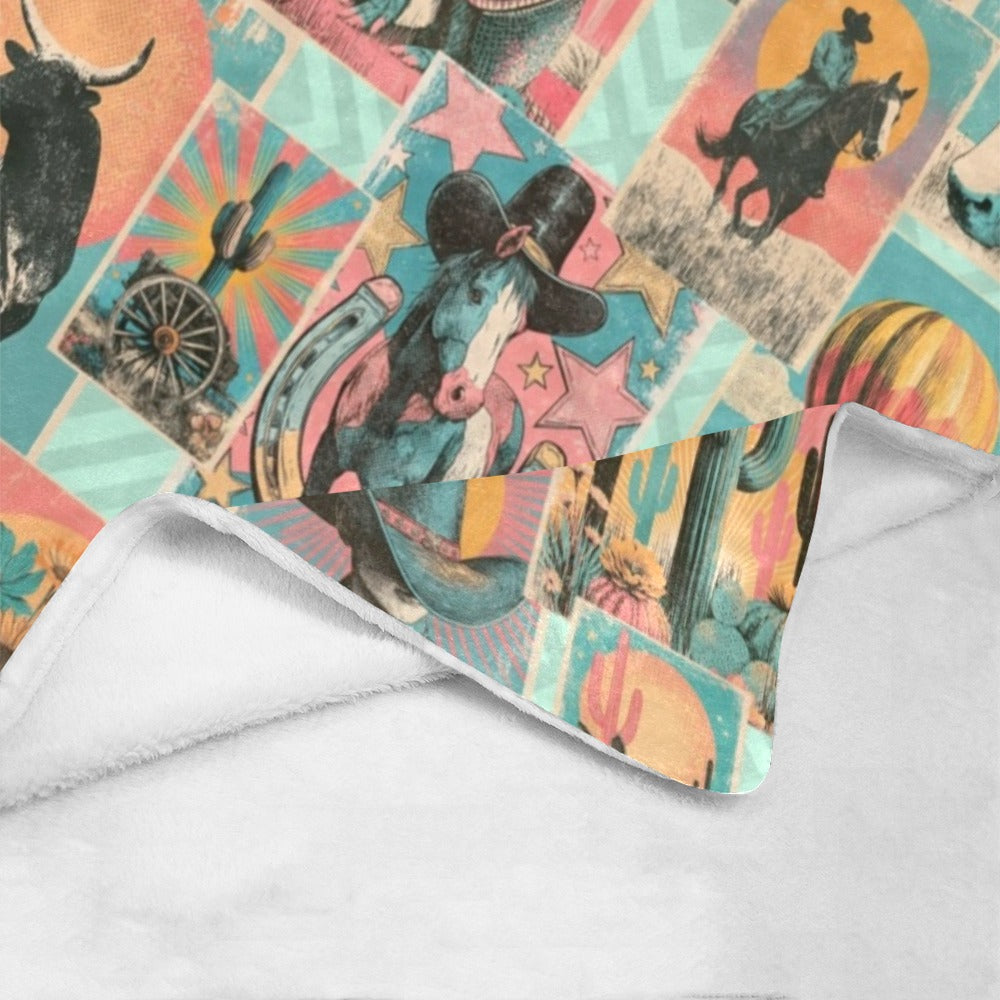Honky Tonk Kitsch Collage Throw Blanket Ultra-Soft Micro Fleece 40" x 50" Made in America
