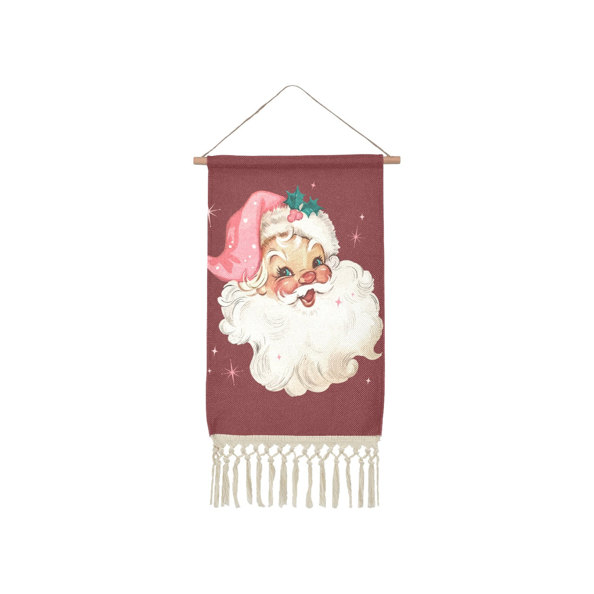 Baha Ranch Santa Wall Hanging Linen Poster Made in America