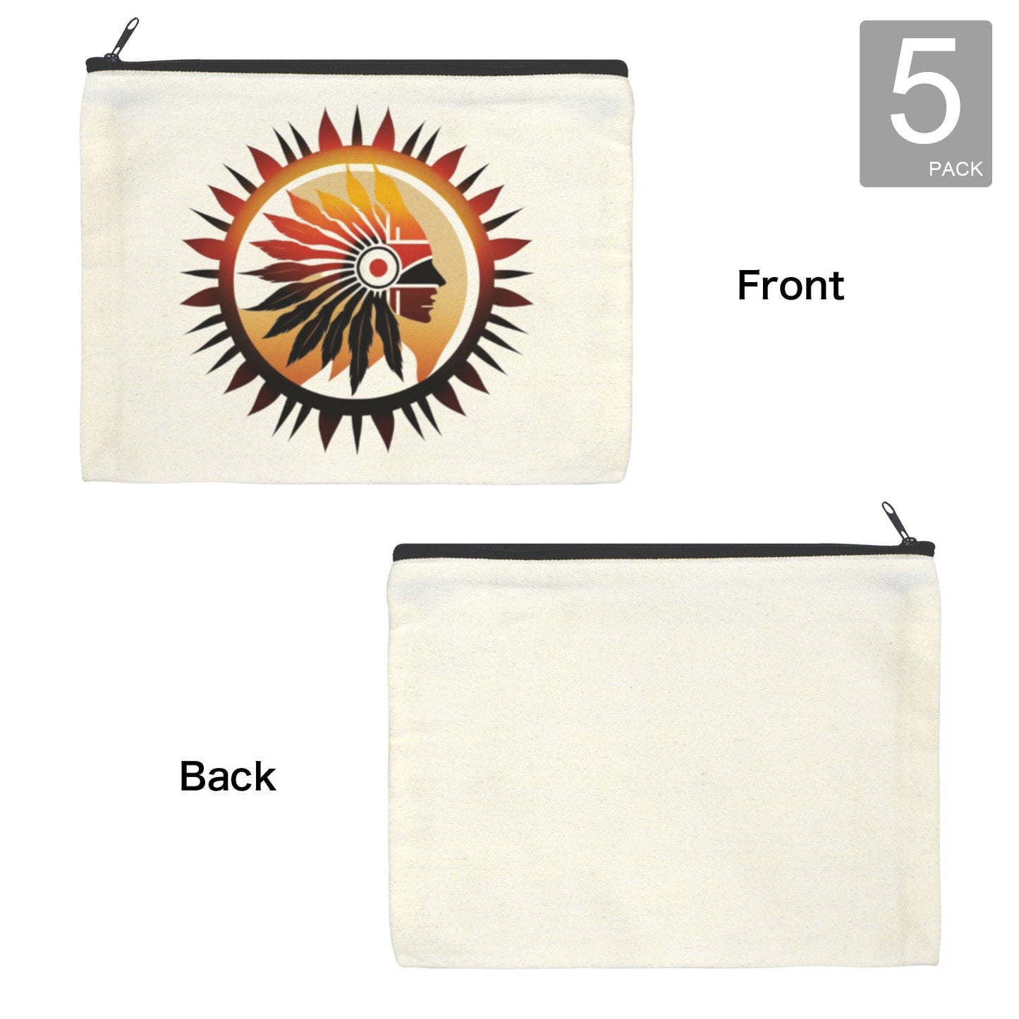 Native Sun Cosmetic Bag Pack of 5 Made in America