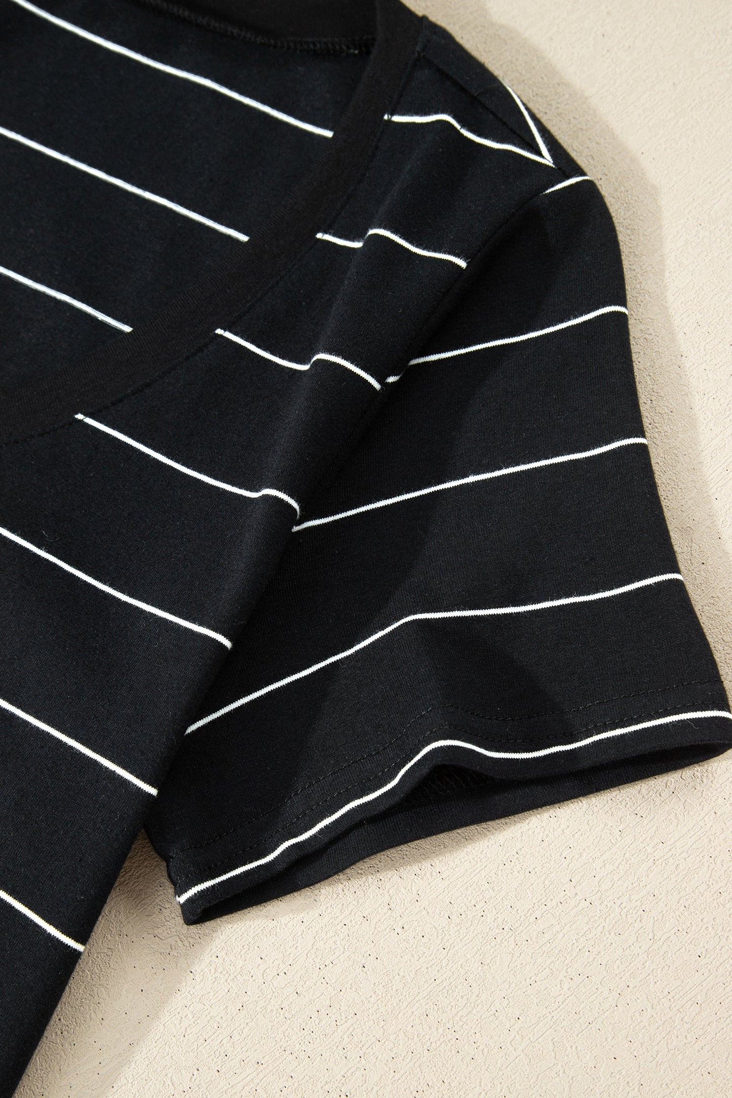 Stripe Short Sleeve Side Slit Maxi Dress