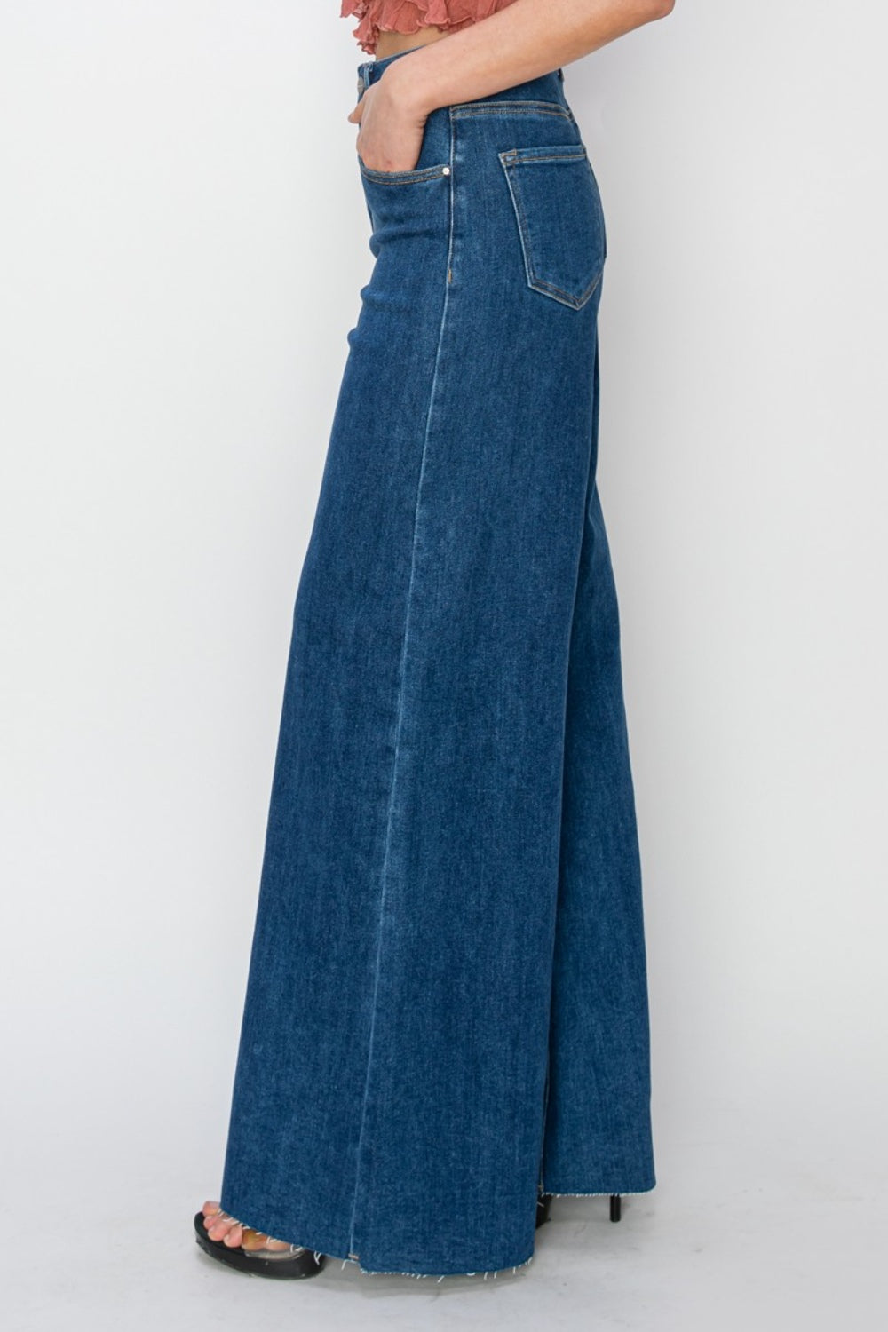 RISEN High Rise Wide Leg Jeans 31" inseam