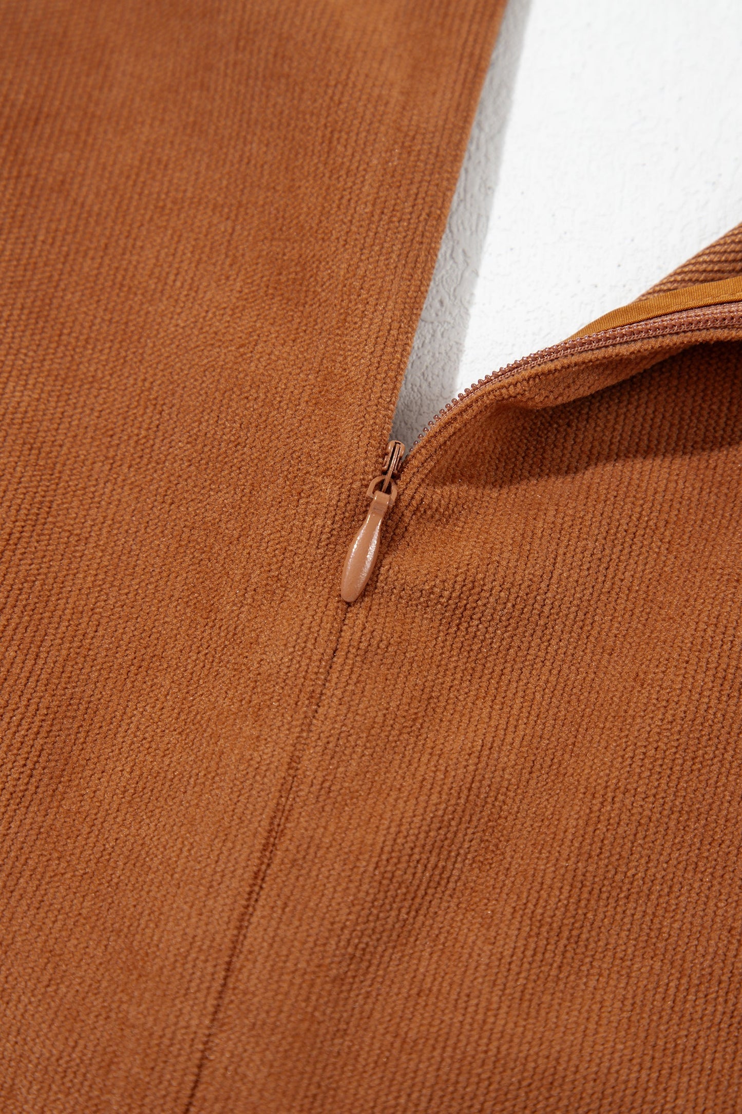 Solid Tie V-Neck Sleeveless Corduroy Romper
