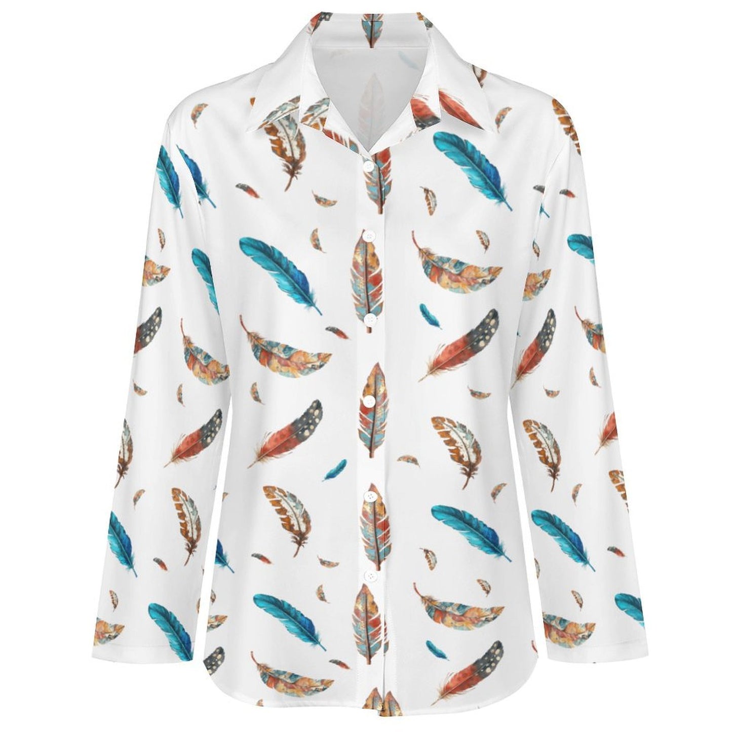 Baha Ranch Boho Feather Long Sleeve Blouse