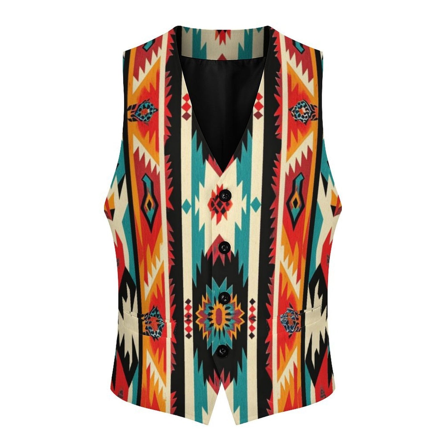 Baha Ranch Southwestern Aztec Men's Sleeveless Suit Vest