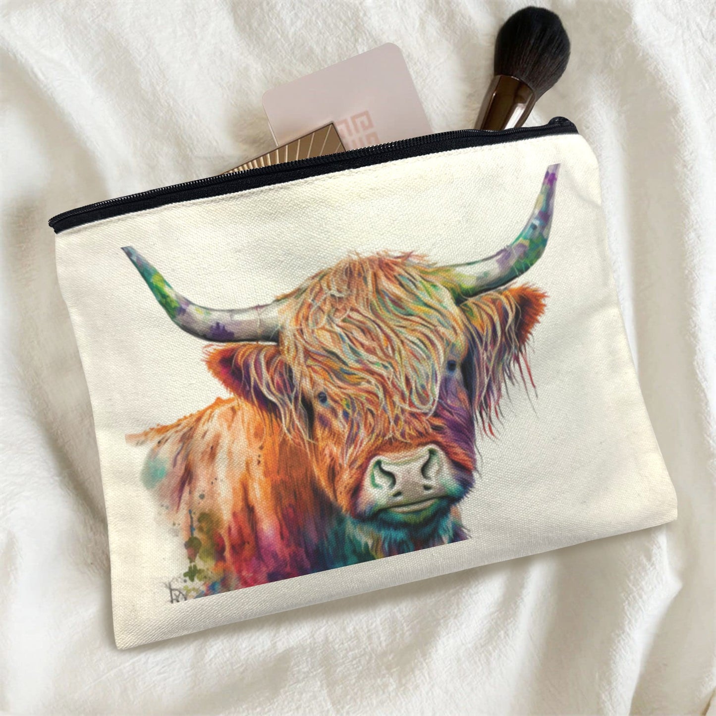 Watercolor Highland Cosmetic Bag Pack of 5 Made in America