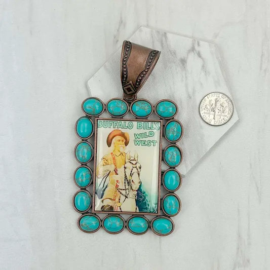 Vintage Cowgirl Cowboy Pendant