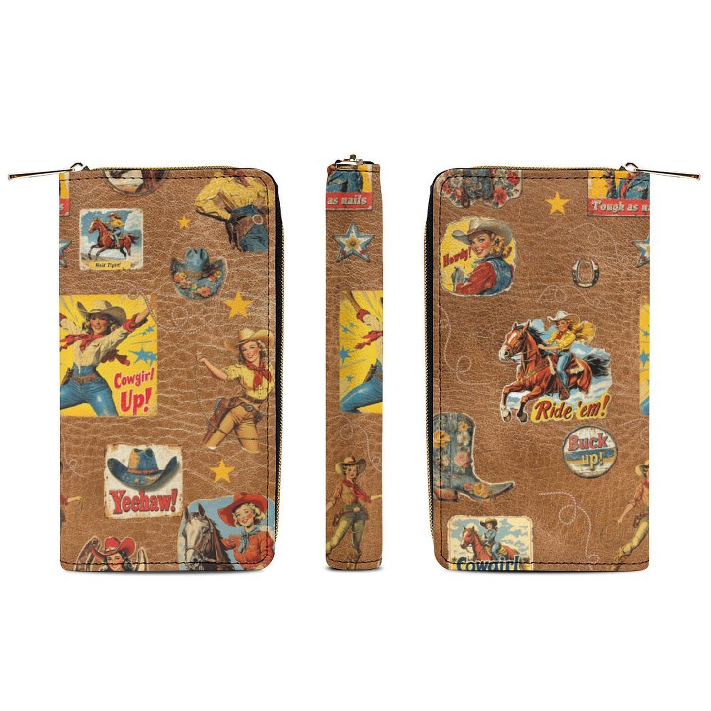 Vintage Cowgirl Collage Western Wallet