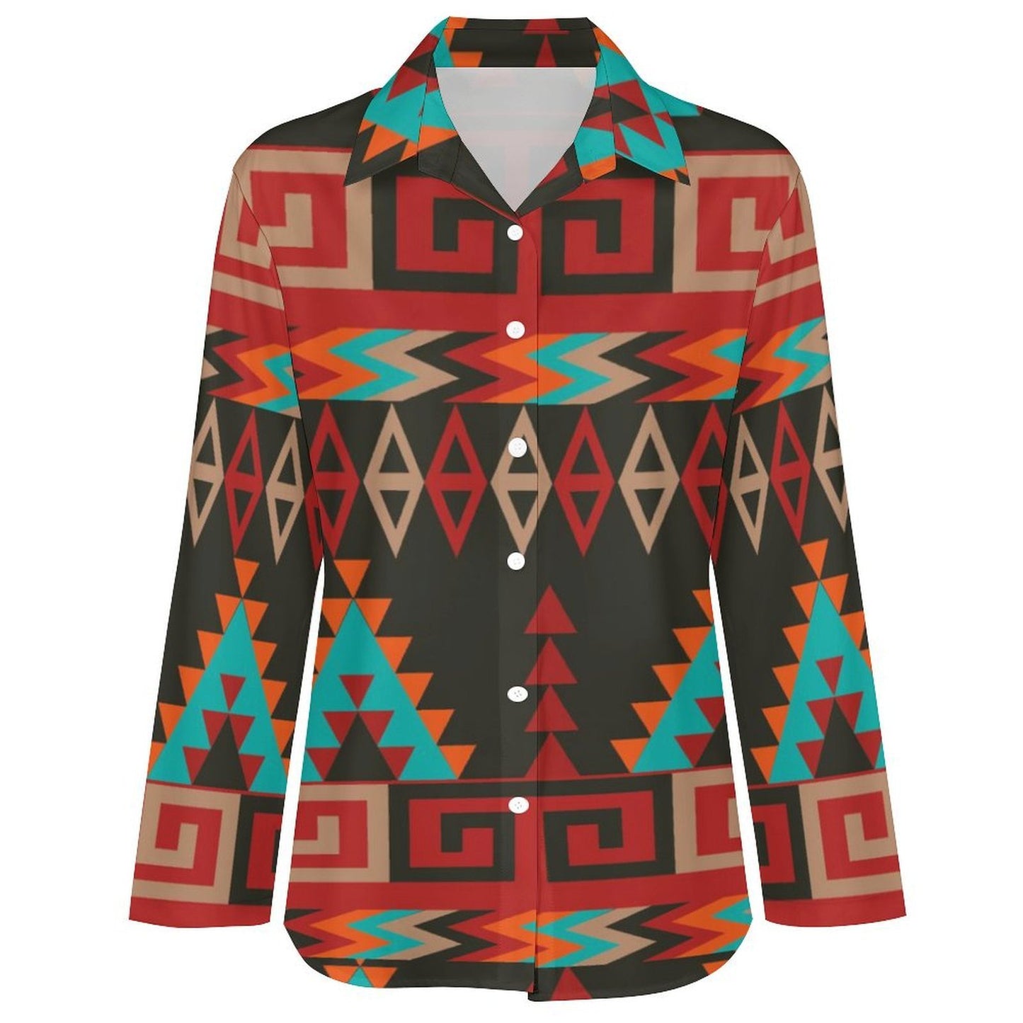 Baha Ranch Santa Fe Aztec Button Up Blouse