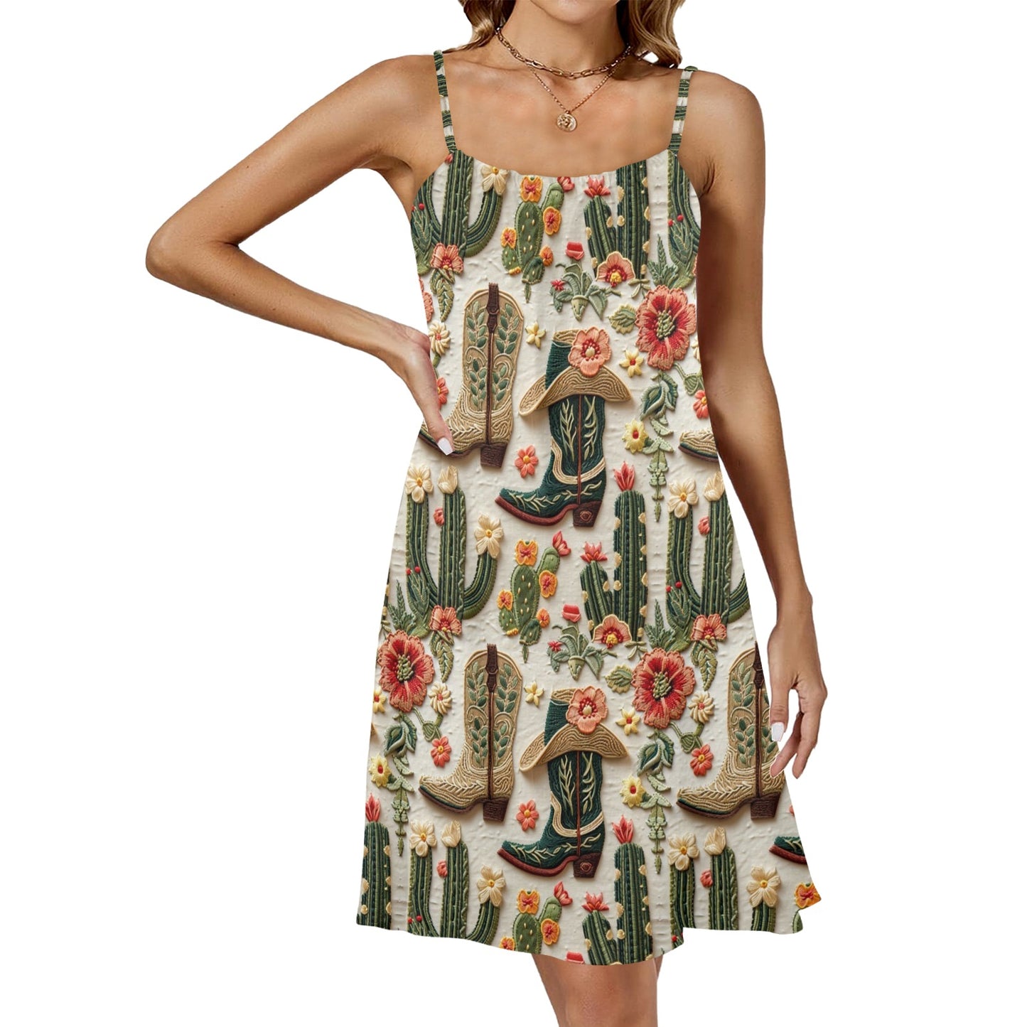 Boots and Cactus Summer Tank Dress