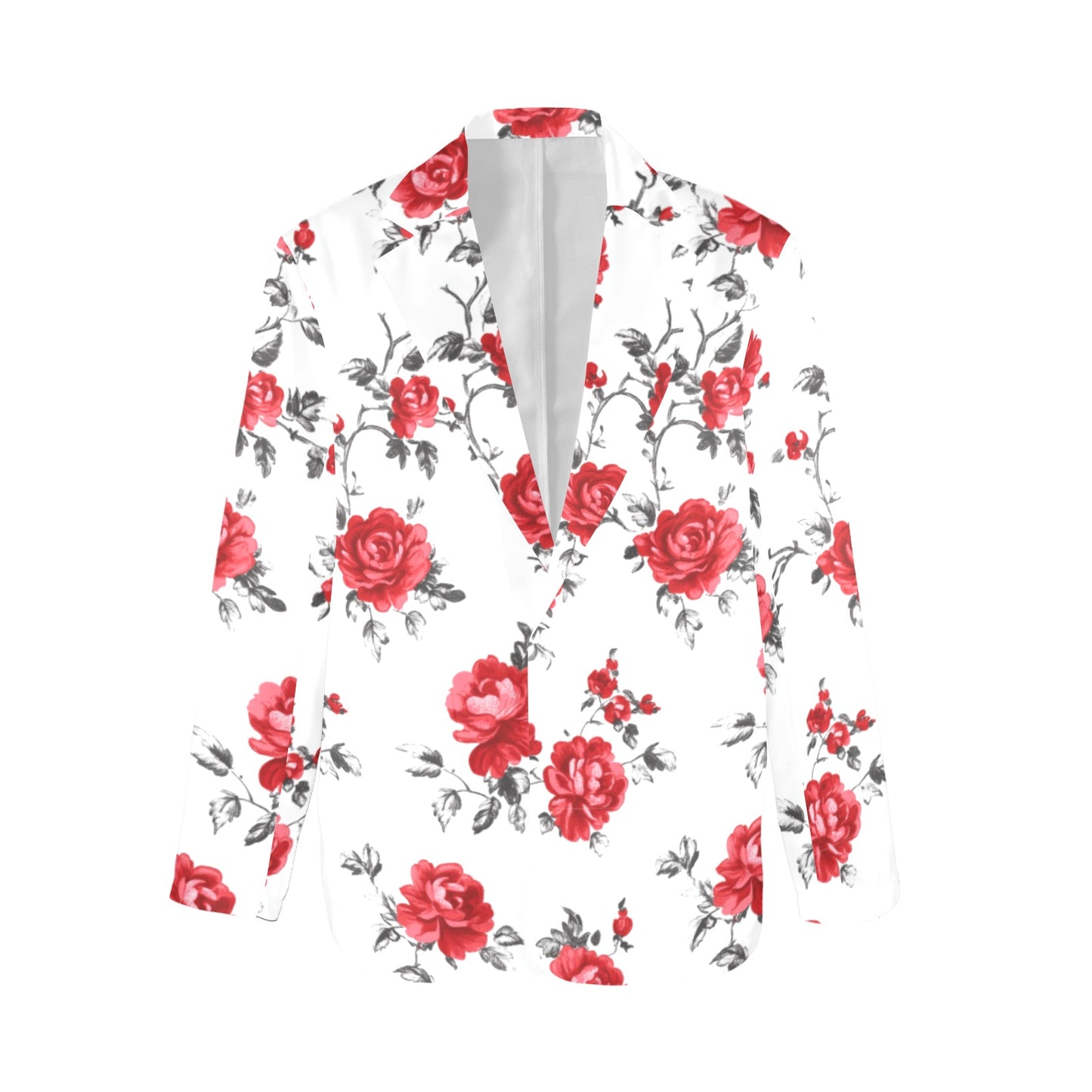 Mexican Red Rose Floral Blazer