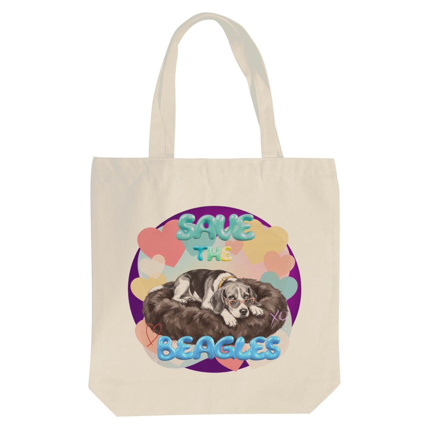 Baha Ranch Save The Beagles Cotton Tote Bag Made in America