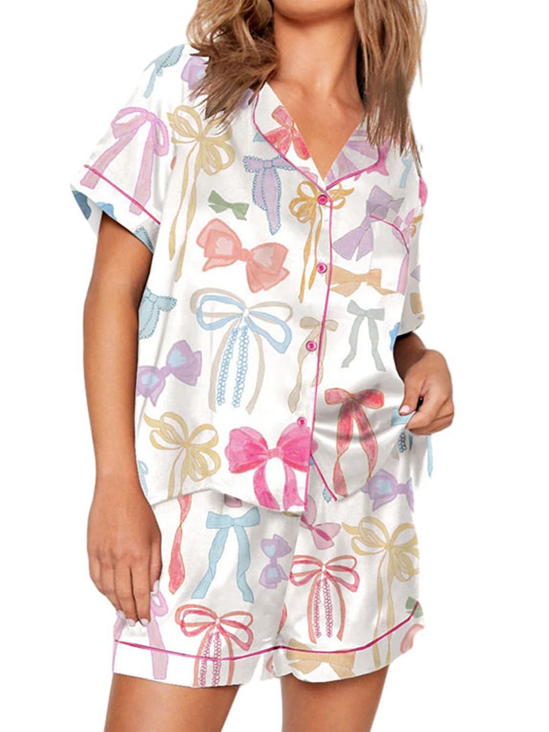 Cowgirl Satin Short Sleeve Top and Short Set  CHOICE OF PRINTS