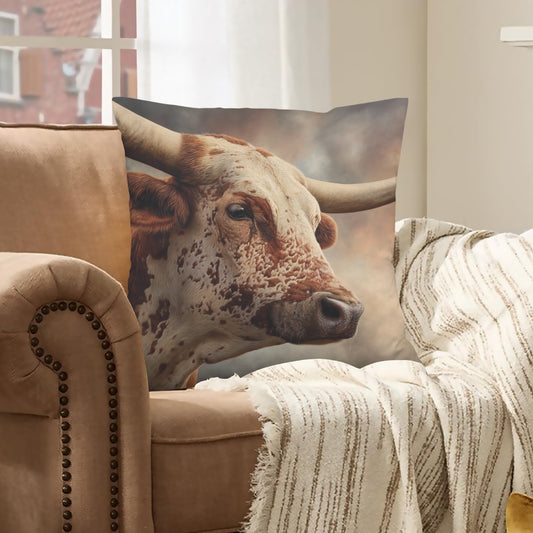 Baha Ranch Western Ranch Bull Velvety Soft Pillow Case Made in America