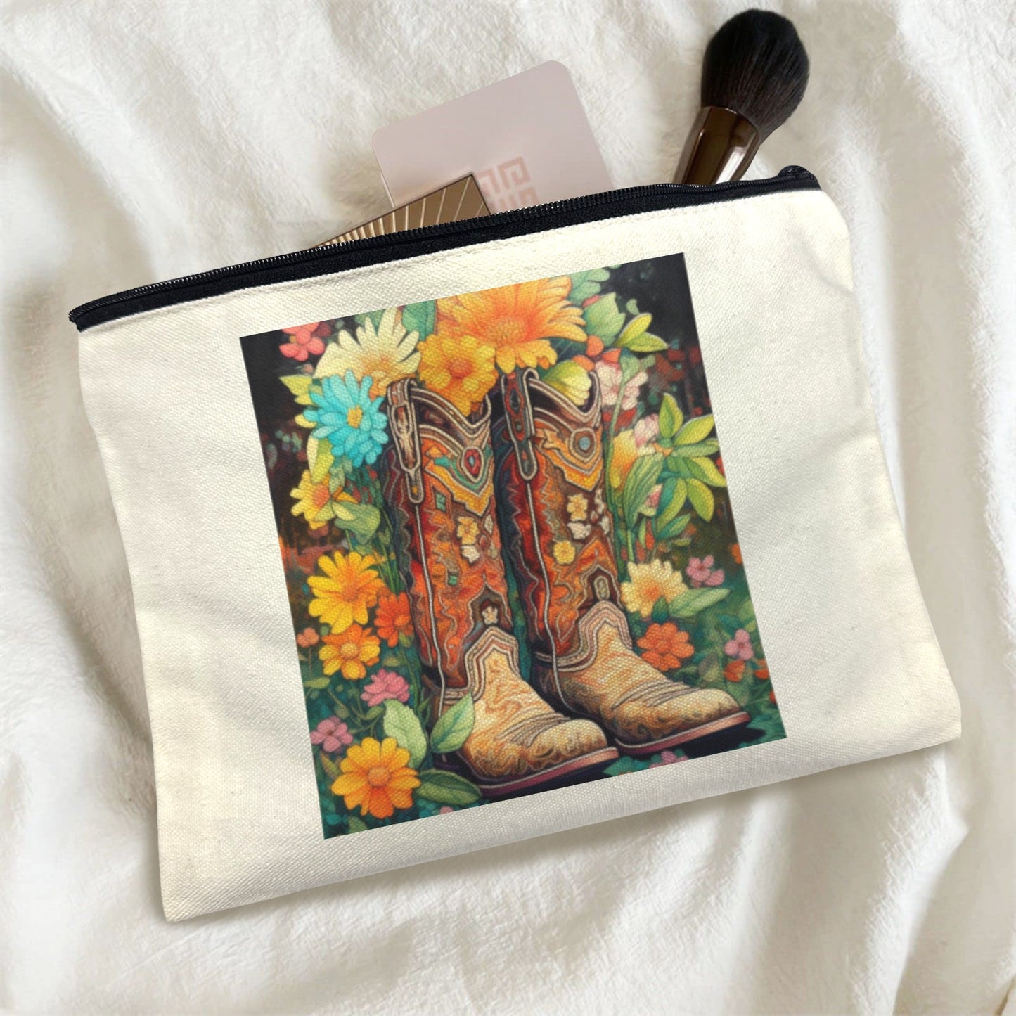 Floral Cowboy Boots Cosmetic Bag  Pack of 5 Made in America