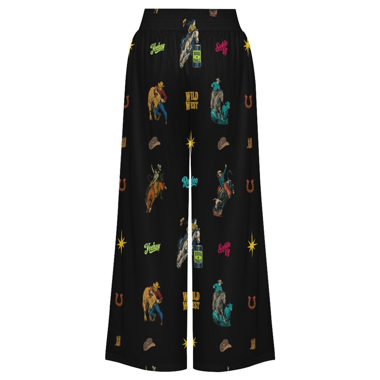 Baha Ranch The Last Roundup Rodeo High Waisted Wide Leg Pants