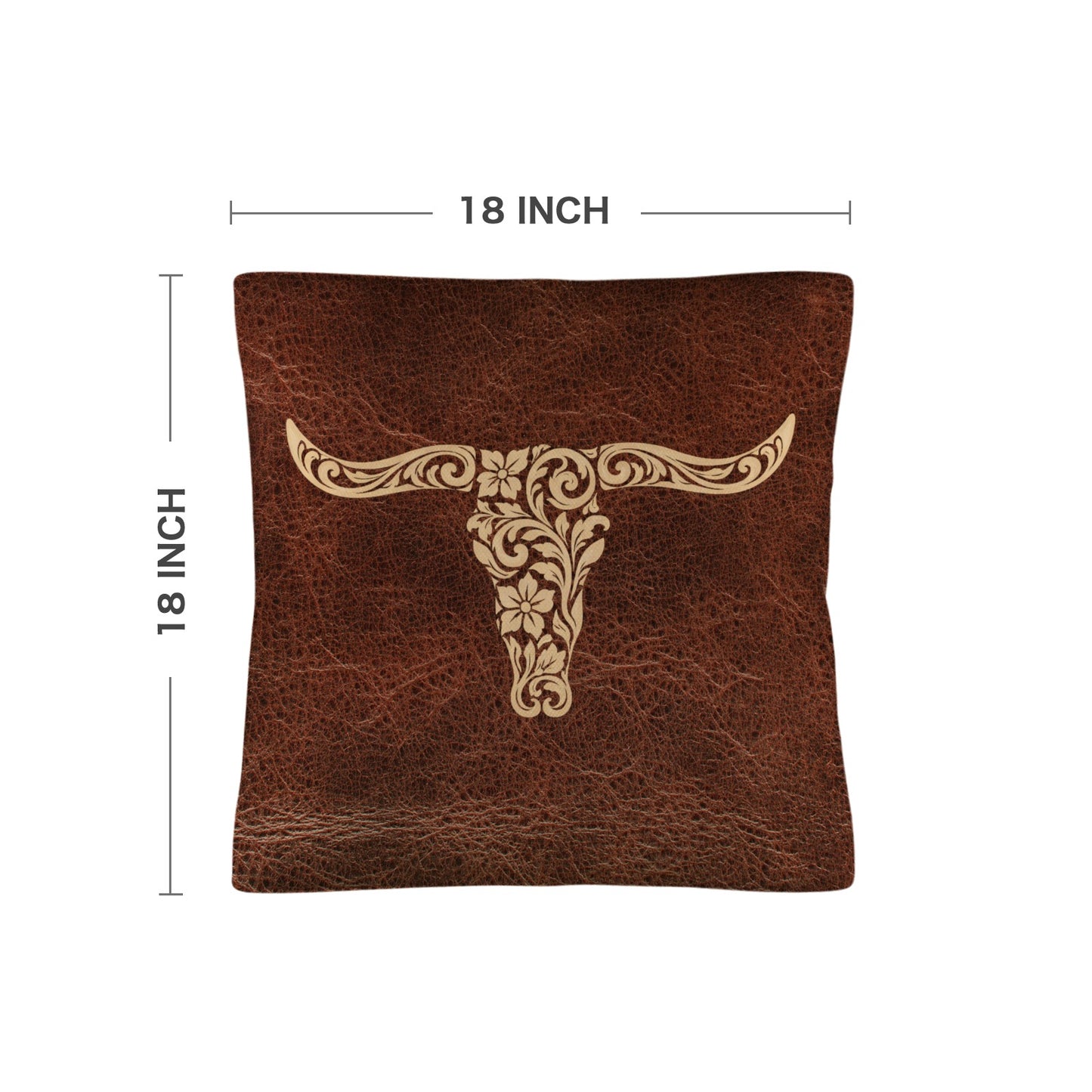 Baha Ranch Tooled Western Longhorn Pillow Case Made in America