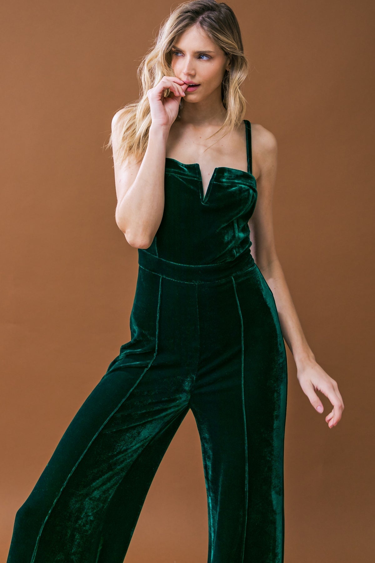 Flying Tomato Blow A Kiss Velvet Jumpsuit