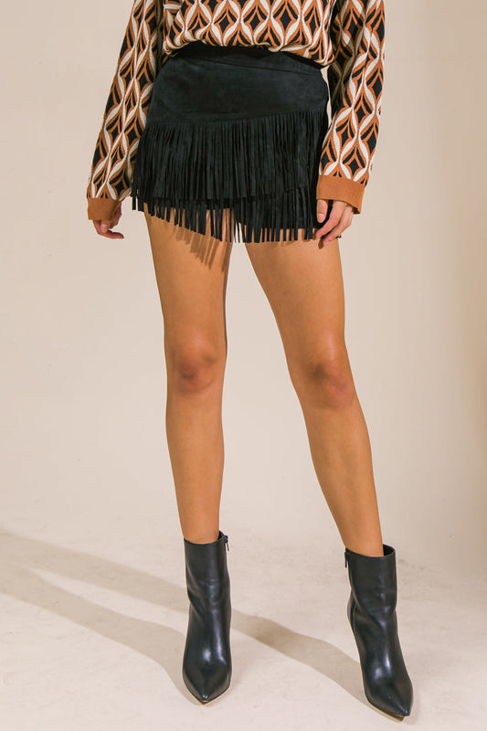 Flying Tomato Make Some Plans Suede Skort