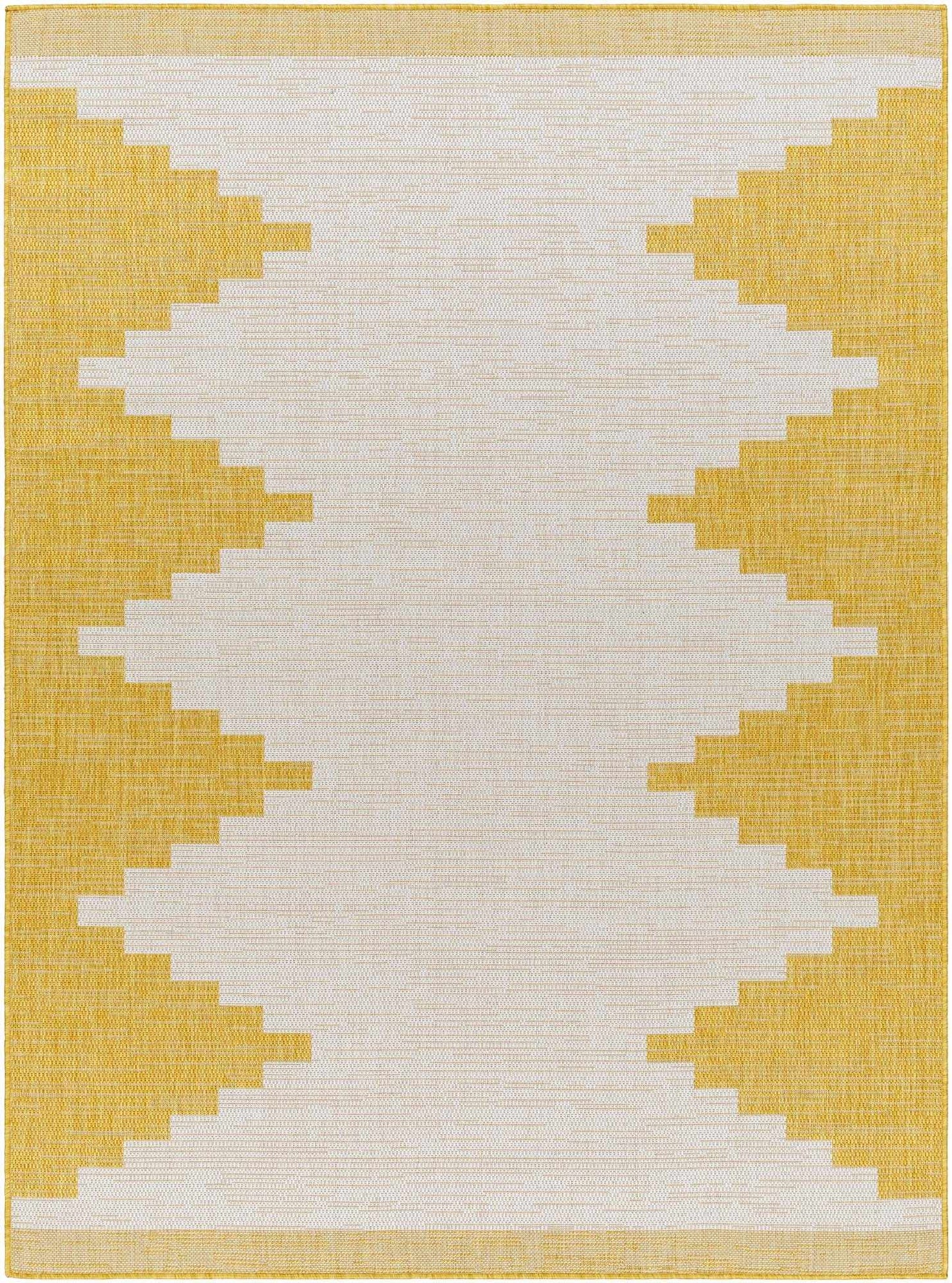 Djugun Yellow Aztec Outdoor Rug