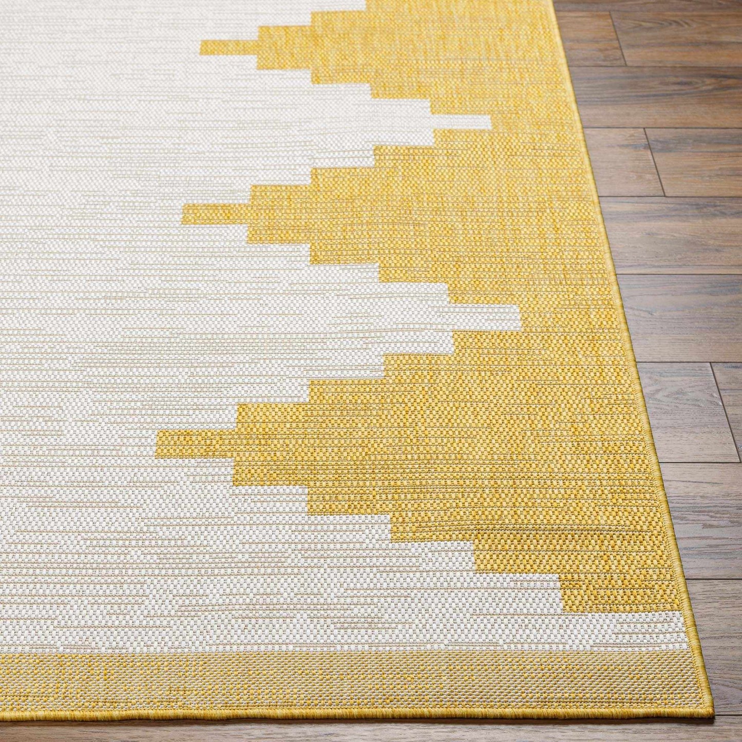 Djugun Yellow Aztec Outdoor Rug